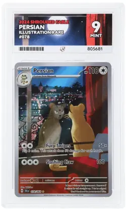 2024 Pokemon Shrouded Fable Persian Illustration Rare 078/064 ACE 9 - Image 1