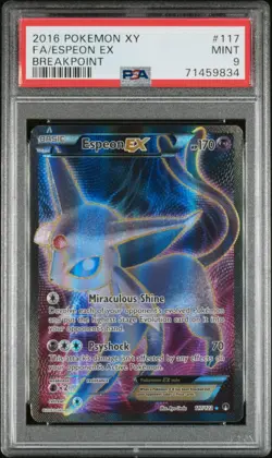 2016 POKEMON XY BREAKPOINT #117 FA/ESPEON EX PSA 9 - Image 1