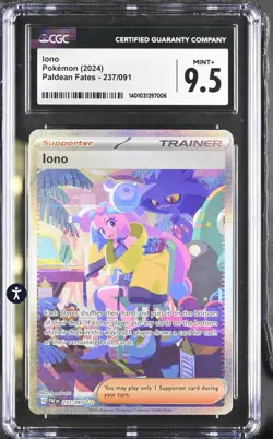 Pokemon TCG Paldean Fates Iono 237/091 Holo SIR Mint+ CGC 9.5 - Image 1