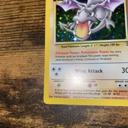 Pokemon Fossil Aerodactyl 1/62 Holo Rare LP+/NM! WOTC! - Image 3