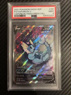 Pokemon Vaporeon V SWSH181 Full Art Promo Holo Rapid Strike PSA 9 210 HP - Image 1