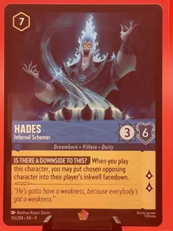 Disney Lorcana Fabled Hades Infernal Schemer Legendary 151/204 TCG - Image 1