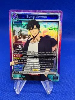 Union Arena UE17BT: SOLO LEVELING Sung Jinwoo UE17BT/SLG-1-022 Super Rare SR NM - Image 1