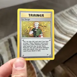 Pokemon Card Lt. Surge 17/132 Holo Rare Gym Heroes WOTC Trainer - Image 1