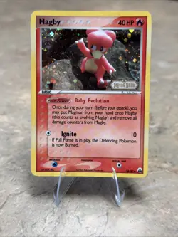 🔥 Magby #58/92 (Stamped) SWIRL 🌀 Reverse Holo MP | Legend Maker Pokemon Card - Image 1