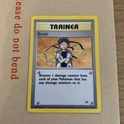 Pokemon TCG Brock Gym Heroes Holo Card 15/132 Unlimited Rare - LP - Image 1