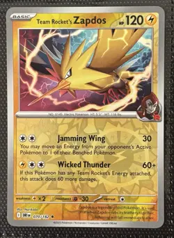 Team Rocket’s Zapdos 070/182 Pokemon SV10: Destined Rivals Reverse Holo - Image 1