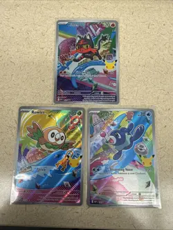 Rowlet Litten Popplio MEP 043 044 045 Pokemon 30th Anniversary First Partner Set - Image 1