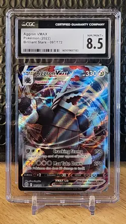 CGC 8.5 Aggron VMAX 097/172 Swsh09: Brilliant Stars Holo Pokemon - Image 1