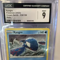 Kyogre CGC 9 Pokemon TCG Crown Zenith 036/159 Holo Rare English 2023 - Image 3