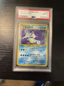 2000 Pokemon PM Japanese NEO 3 #230 Kingdra-Holo PSA 8 EX-MT - Image 1