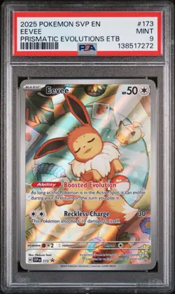 2025 POKEMON SVP EN-SV BLACK STAR PROMO #173 EEVEE PSA 9 - Image 1