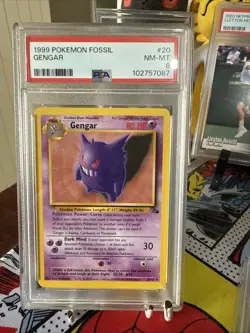 PSA 8 1999 POKEMON FOSSIL UNLIMITED #20 GENGAR - Image 1