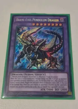 Yugioh - Brave-Eyes Pendulum Dragon RATE-EN039 1st Edition SECRET MP - Image 1