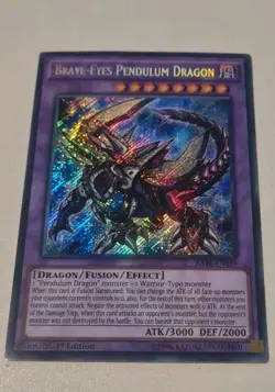 Yugioh - Brave-Eyes Pendulum Dragon RATE-EN039 1st Edition SECRET MP - Image 2