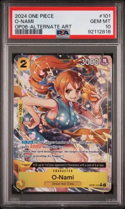 2024 ONE PIECE OP06-ALTERNATE ART WINGS OF THE CAPTAIN #101 O-NAMI PSA 10 - Image 1