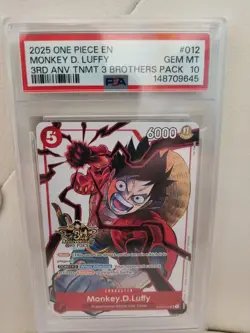 One piece Monkey D. Luffy 3rd Anniversary 3 brothers Pack #012 PSA 10 Gem mint - Image 1