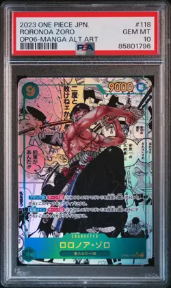 MANGA ALT ART RORONOA ZORO One Piece 2023 OP06 Wings/Captain Japanese 118 PSA 10 - Image 1