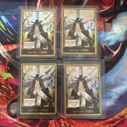 DON!! Card Dracule Mihawk Gold One Piece OP14 The Azure Sea's Seven NM unplayed - Image 1