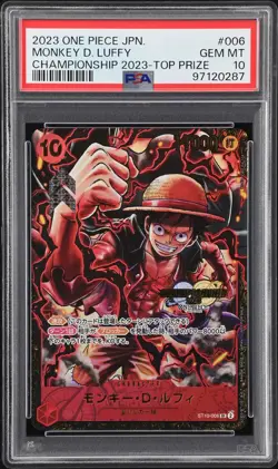 Monkey D. Luffy One Piece 2023 Championship Top Prize Promo JAPANESE #006 PSA 10 - Image 1
