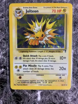 Pokemon TCG Jolteon Legendary Collection Holo Rare 14/110 70 HP Stage 1 Card - Image 1