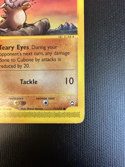 2002 Cubone #72/147 Aquapolis Edition Card Non Holo ID: C-24-# UNGRADED - Image 3