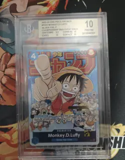 One Piece Monkey D. Luffy Promo Card P-033 Championship 2023 BGS 10 Pristine - Image 2