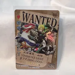 ONE PIECE Anime VINSMOKE SANJI Trading Card Wanted Bounty Poster SR Holo - Image 1