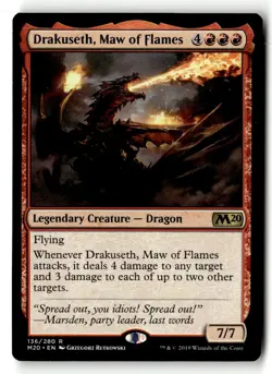 1x MTG Drakuseth, Maw of Flames NM Normal R Core Set 2020 136 - Image 1