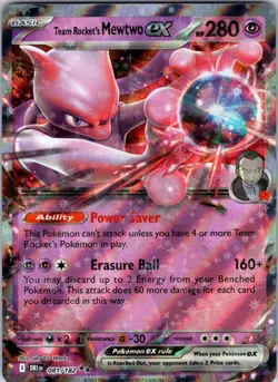 Team Rocket's Mewtwo ex - 081/182 SV10: Destined Rivals Pokemon NM Holo - Image 1