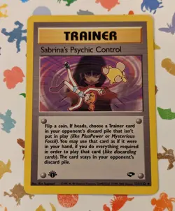 Pokemon TCG Sabrina's Psychic Control 121/132 Gym Challenge *1st Edition* 2000 - Image 1