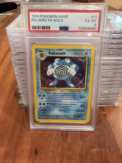 1999 POKEMON BASE SET UNLIMITED #13 POLIWRATH-HOLO PSA 6 - Image 1