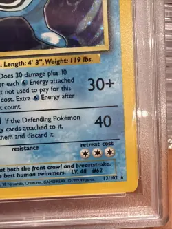 1999 POKEMON BASE SET UNLIMITED #13 POLIWRATH-HOLO PSA 6 - Image 3
