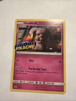 Pokemon Snubbull Sm-Detective Pikachu SM200 Basic Promo Stamped Holo 60 HP - Image 1