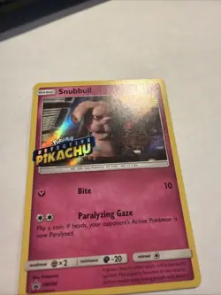 Pokemon Snubbull Sm-Detective Pikachu SM200 Basic Promo Stamped Holo 60 HP - Image 2