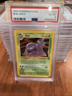 1999 Pokemon Fossil Muk Holo 13/62 Ex-MT PSA 6 - Image 1