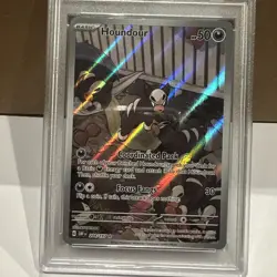 2023 POKEMON OBF EN-OBSIDIAN FLAMES ILLUSTRATION RARE #204 HOUNDOUR PSA 9 - Image 2