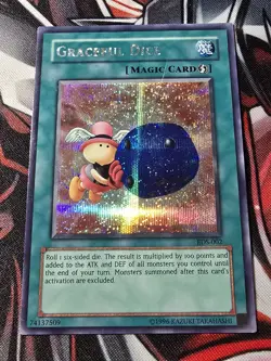 Yugioh! Graceful Dice EDS-002 Prismatic Secret Rare - MP - Image 1
