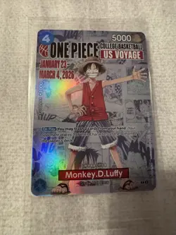 Bandai Namco One Piece Monkey.D.Luffy College Basketball Promo Holo P-055 - Image 1