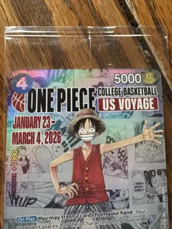 Bandai Namco One Piece Monkey.D.Luffy College Basketball Promo Holo P-055 - Image 3