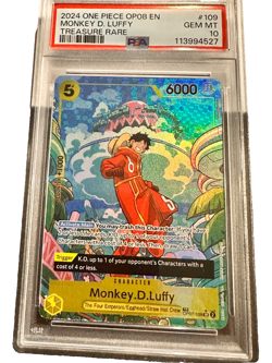 2024 One Piece OP08 EN #109 Monkey D. Luffy Treasure Rare PSA 10 GEM MINT - Image 1