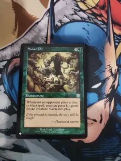 Magic The Gathering MERCADIAN MASQUES SNAKE PIT green card MTG - Image 1