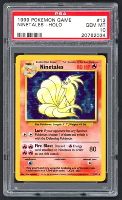 Pokemon Cards - PSA 10 Ninetales 12/102 - Base Set Holo - GEM MT - PSA10 - Image 1