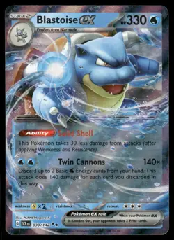 Pokemon Cards Blastoise ex 30/142 Stellar Crown Double Rare NM - Image 1