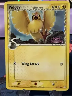 Pidgey 77/110 EX Holon Phantoms Stamped Reverse Holo Pokemon Card NM - Image 1