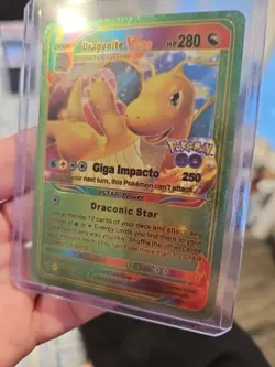 Dragonite VStar Rainbow Foil Fan Art Vinyl Premium Textured Collector Card - Image 2