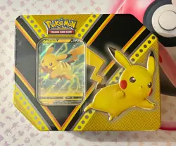 V Powers Tin - Pikachu V - 5 Packs - Pokemon TCG Collection 2020 - Image 1