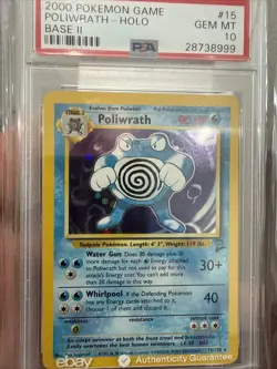 Pokemon 2000 Base Set 2 II Poliwrath PSA 10 Gem Mint - Image 2