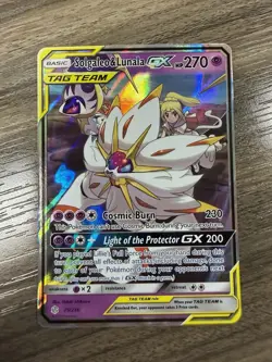 Solgaleo & Lunala GX Tag Team Full Art Holo Card 75/236 Cosmic Eclipse NM MINT - Image 1