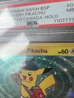 Graded Pokemon Card Special Delivery Pikachu SWSH074 PSA 9 MINT HD SWIRL - Image 4